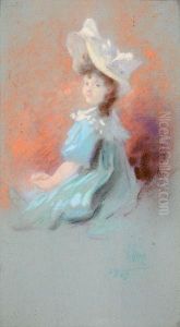 Fillette Assise De Trois Quarts