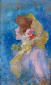 Jeune Fille De Profil by Jules Cheret
