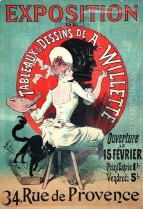 Exposition De Tableaux & Dessins De A Willette by Jules Cheret