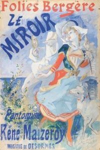 Projet D'affiche Pour Les Folies Bergere by Jules Cheret