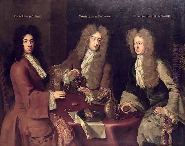 Portrait of Evelyn 1st Duke of Kingston Charles Earl of Burlington and John Lord Berkeley of Stratton - view 1