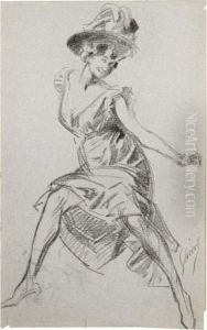 Danseuse, La Robe Relevee by Jules Cheret