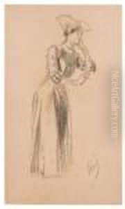 Femme A La Robe Longue by Jules Cheret