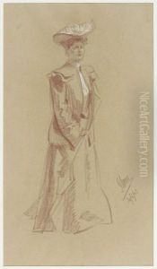 Etudes De Personnages Femini by Jules Cheret