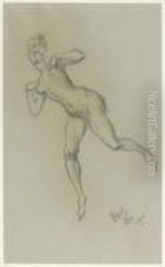 Etude De Femme Nue En Mouvement