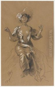 Elegante Au Corsage Ouvert by Jules Cheret