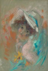 La Capeline Blanche by Jules Cheret