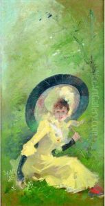 Jeune Fille A L'ombrelle Japonaise