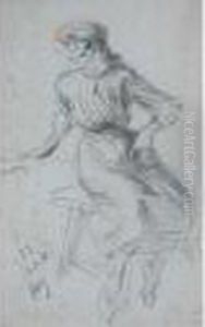 Femme Assise Se Tournant by Jules Cheret
