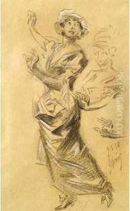 [jeune Femme En Bonnet, Dansant] by Jules Cheret