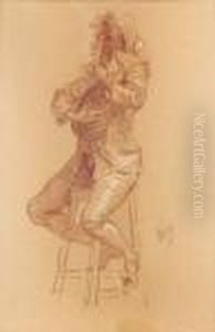 Travesti Jouant De La Mandoline by Jules Cheret