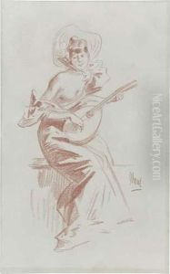Jeune Femme A La Mandoline Jeune Femme A La Mandoline