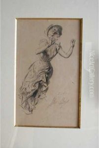 "un Pas De Danse" Dessin Au Crayon Sbd by Jules Cheret