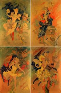 La Musique, La Danse, La Comedie, Le Pantomime by Jules Cheret