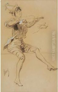 Charmante Violoniste by Jules Cheret