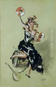 Danseuse Aux Cymbales by Jules Cheret