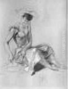 Femme Assise Dessinant Femme Assise Dessinant