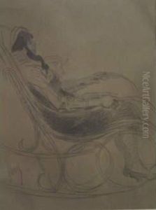 Jeune Femme Au Rocking Chair by Jules Cheret