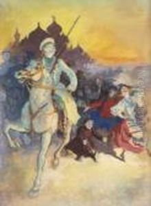 Offizier Zu Pferd Vor Einer
Russischen Kathedrale by Jules Cheret