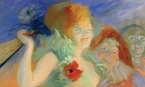 Carnaval, Colombine Arlequin Et Pierrot by Jules Cheret