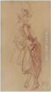 Attribue A Portrait De Jeune Femme by Jules Cheret