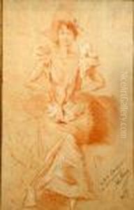 A Seated Lady by Jules Cheret