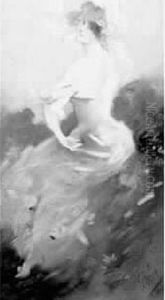 Femme En Jaune. by Jules Cheret