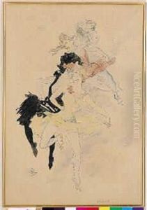 Danseuses De French Cancan by Jules Cheret