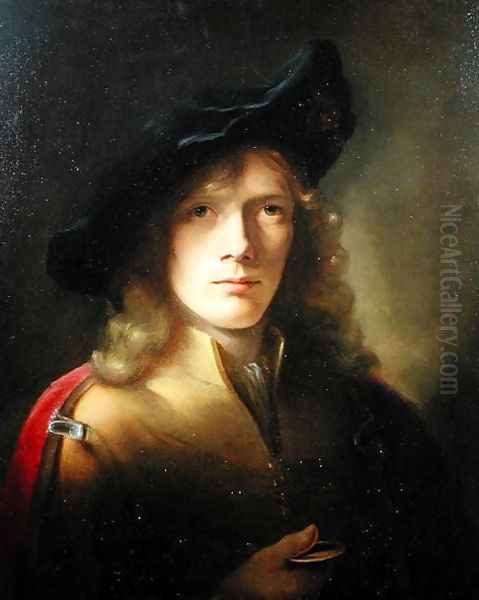 Portrait of a young Man holding a Medal - view 1