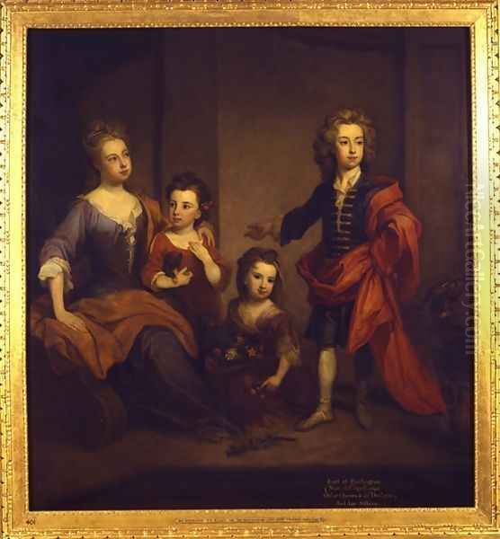 Portrait of Richard Boyle 3rd Earl of Burlington with his three sisters Elizabeth Juliana and Jane Boyle - view 1