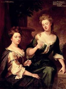 Sarah Duchess of Marlborough 1660-1744 playing cards with Lady Fitzharding by Sir Godfrey Kneller