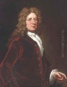 Portrait of Thomas, 1st Marquis of Wharton (1648-1723), three-quarter- length, in a red velvet coat and white shirt