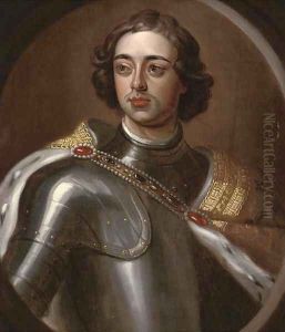 Portrait of Peter the Great (1672-1725), Tsar of Russia, half-length, in armour, feigned oval