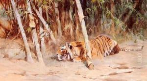 A Preying Lion by Wilhelm Kuhnert