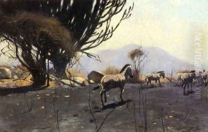 A Herd of Zebras by Wilhelm Kuhnert