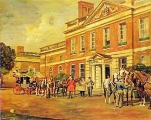 Coach And Four Outside A Country House by Wilhelm Kuhnert