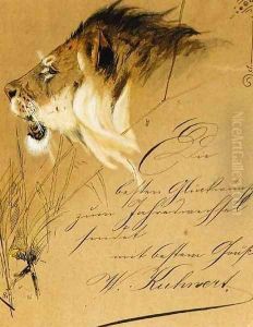 Lion Head Study by Wilhelm Kuhnert