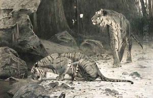 Two Tigers by Wilhelm Kuhnert