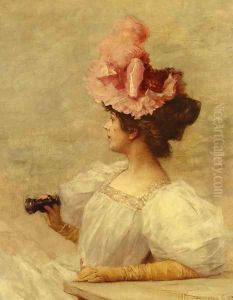 Woman With Opera Glasses by Frederick Hendrik Kaemmerer