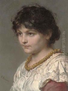 A girl in an amber necklace A girl in an amber necklace