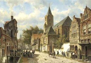 Dutch town in Summer by Willem Koekkoek