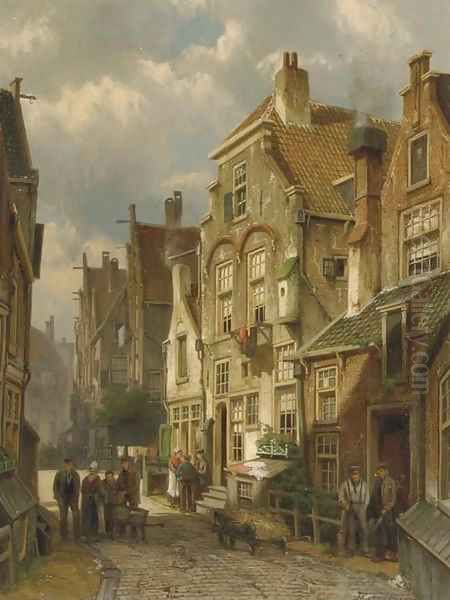 Buurt in Kuilenburg, zomer a sunlit street in the Dutch town of Culemborg - view 1
