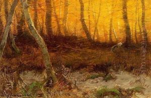 In the Forest at Sunset by Roman Kochanowski