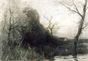 Riverside Landscape with a Stork