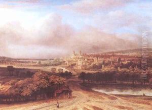 Village on a Hill 1651 by Philips Koninck