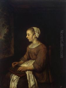 The Seamstress by Philips Koninck