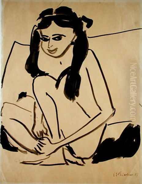 Crouching Nude Girl - view 1