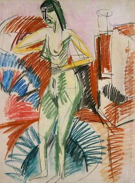 Standing Female Nude in a Tub - view 1
