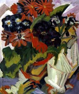 Bouquet of Flowers with a Sugar Bowl