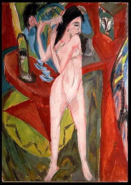 Nude Woman Combing Her Hair - view 1